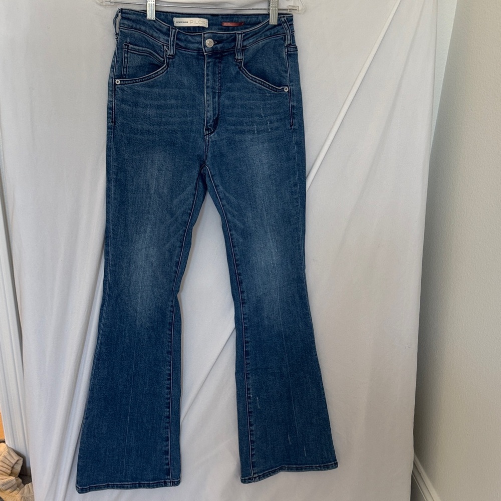 Pilcro Anthropologie Blue Trouser Bootcut Denim Jeans Size 27